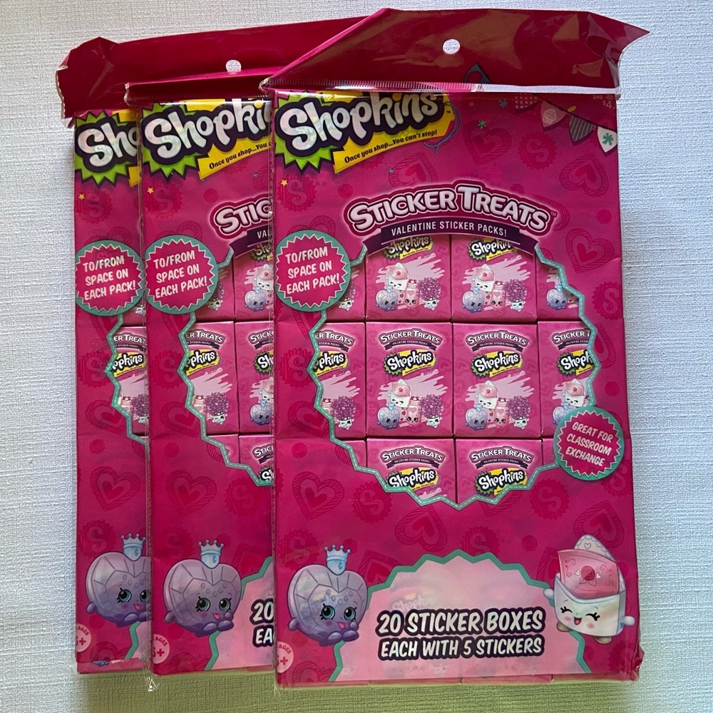 Shopkins Sticker Treats Valentines Sticker Packs